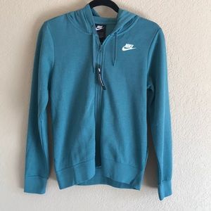 Teal Nike hooded zip up !